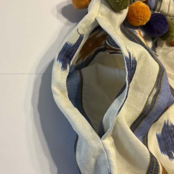 NOT 4 SALE Ollari Anthropologie Ikat Print Wide Leg Pom Pom Embellishment Pants - Picture 5 of 16